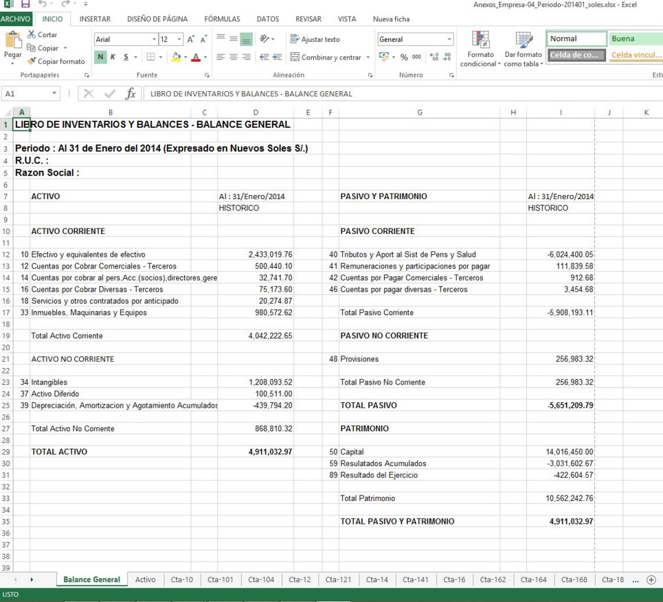 Libro De Inventarios Y Balances 8587